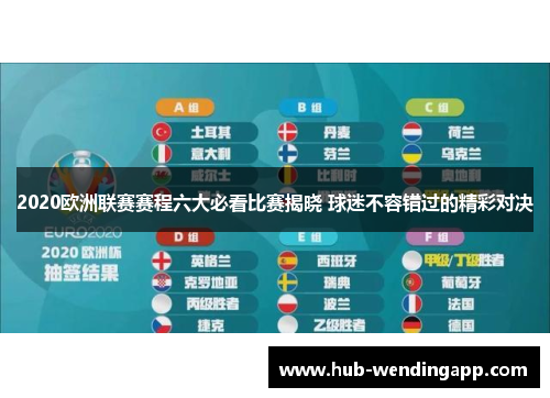 2020欧洲联赛赛程六大必看比赛揭晓 球迷不容错过的精彩对决
