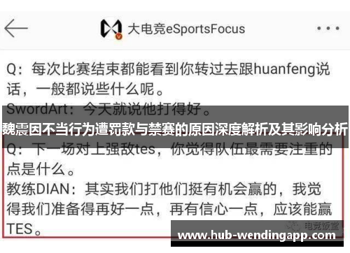 魏震因不当行为遭罚款与禁赛的原因深度解析及其影响分析
